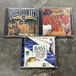 PC Hunting & Fishing Games Lot Bassmasters Cabela’s Deer Hunter
